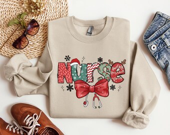 Christmas Nurse Sweatshirt, Christmas Nursing Sweater, School Nurse Christmas, Stethoscope Christmas Nurse Crew, Nurse Life Christmas Shirt