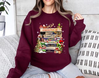 Vintage Christmas VHS Sweatshirts, Retro Christmas Movies T-shirts, Christmas 90s Movies Sweater, Nostalgic Christmas VHS Movies Shirt