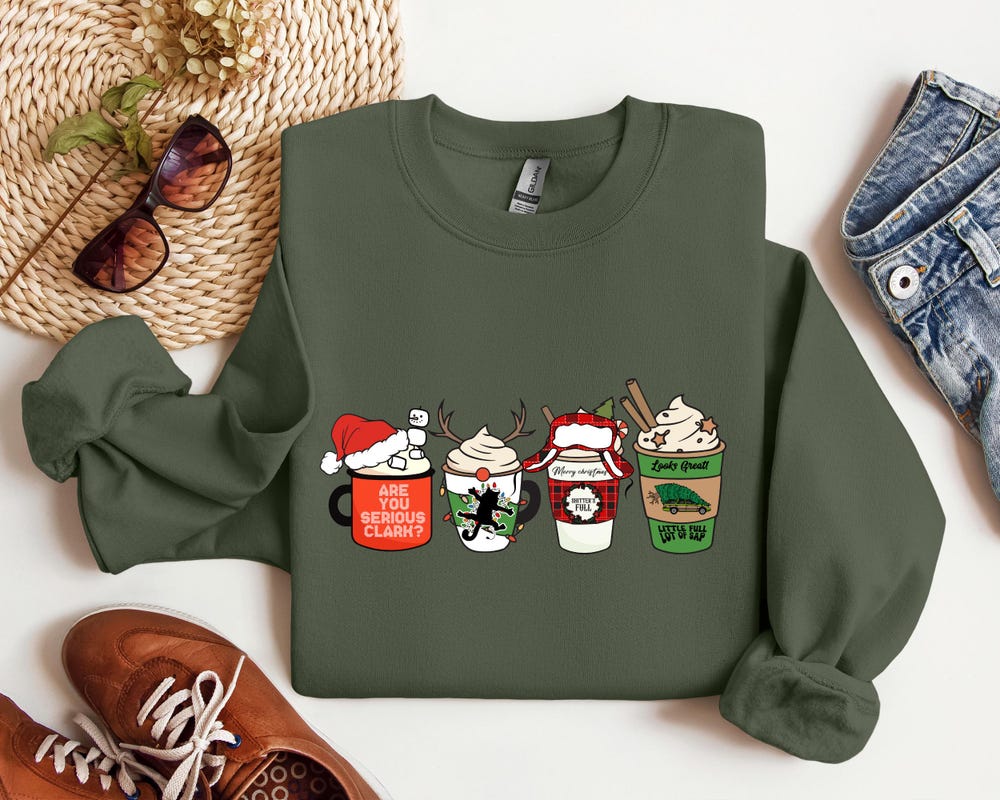 Christmas Latte Sweatshirt, Christmas Coffee Sweatshirt, Latte Sweatshirt, Coffee Sweatshirt,Christmas Sweatshirt, Coffee Lover Sweatshirt