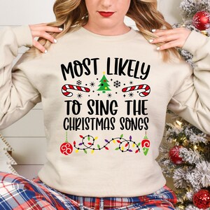 Custom Most Likely To Christmas Sweatshirt, Most Likely T-shirt, Family Christmas Hoodie, Matching Christmas Sweatshirt