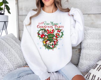 Mickey & Friends Christmas Sweatshirt, Disney Christmas Tee, Mickey’s Very Merry Christmas Party Shirt, Disneyland Xmas Family Holiday Shirt