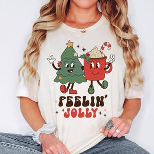 Retro Christmas Shirt,Cute Funny Christmas Sweatshirt, Feeling Jolly Christmas Shirt, Vintage Christmas Sweatshirt,Retro Holiday Shirt