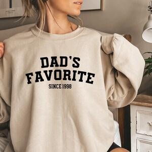 Custom Favorite Child Funny Sweatshirt, Favorite Kid Shirt, Funny Family Hoodie, Funny Daughter Gifts, Dad’s Favorite Unisex Crewneck