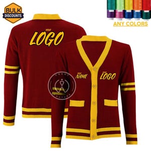 Custom Embroidery Cardigan Knitted High School College Cheerleader Graduation Senior Pictures   Sweater
