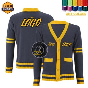 Custom Embroidery Cardigan Knitted High School College Cheerleader Graduation Senior Pictures   Sweater