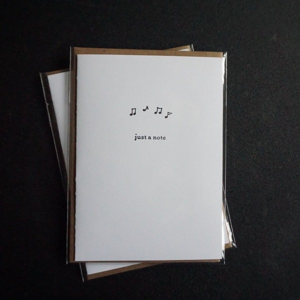 Just A Note Greeting Card - Handmade