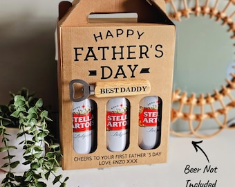 Personalised Father’s Day Beer Bottle Box | Beer Lover Gift for Dad | Custom Beer Carrier