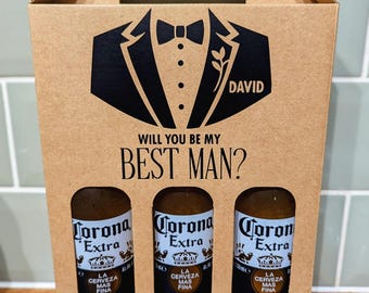 Will You Be My Best Man Gift Box, Personalised Best Man Proposal, Groomsman Proposal Box, Beer Carrier Gift