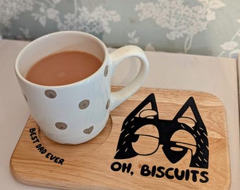 Personalised Tea and Biscuit Tray | Father's Day Gift | Blue Dog Bandit Gift
