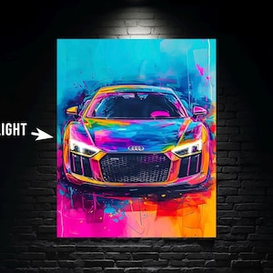 Audi Neon Light Wall Art, Audi LED Neon Sign, Custom Audi Neon Light, Audi Sport Neon Wall Light, Audi Logo LED Neon Sign,