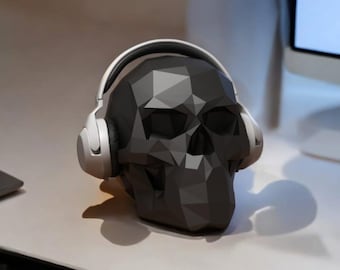 3D Printed Skull Headphone Stand: Edgy Desk Decor