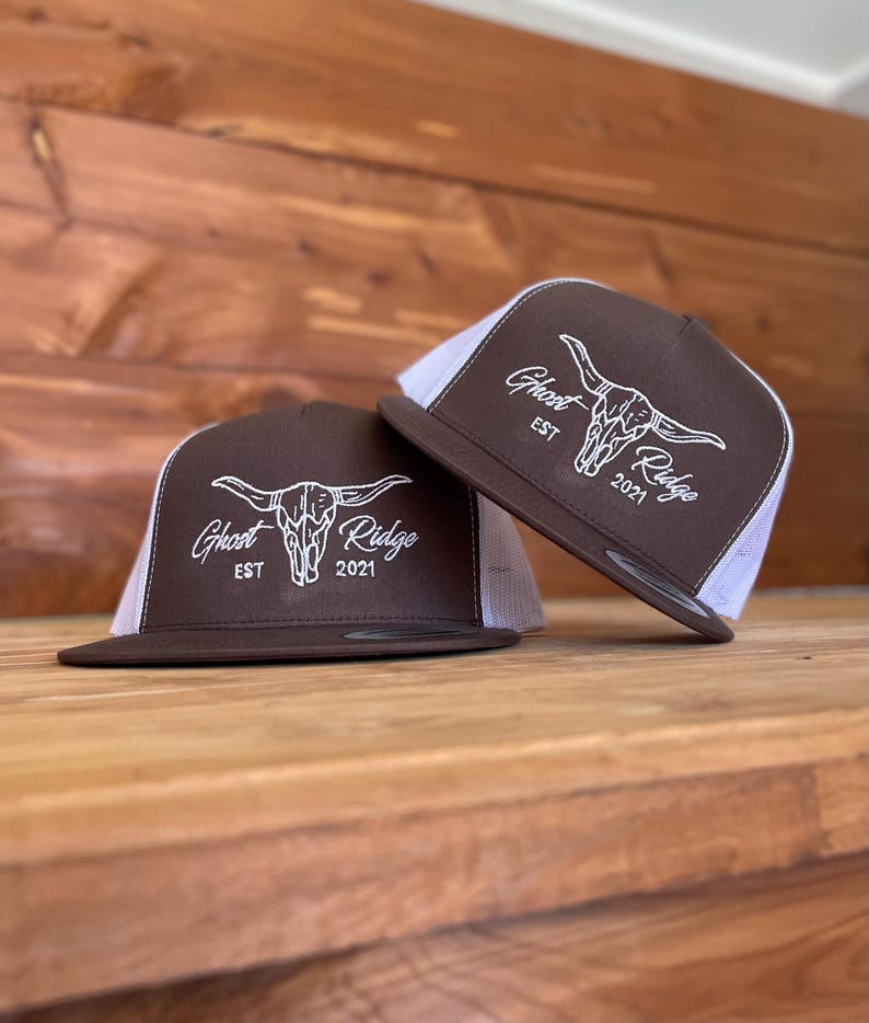 Brown/ White Yupoong Classic 5 Panel Bull - Etsy