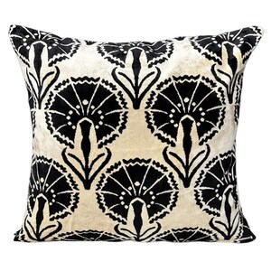 Black & White Silk Velvet Pillow Cover | Elegant, Soft, Stylish | Adds Luxury Charm | Perfect For Chic, Modern Spaces.