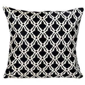 Black & White Silk Velvet Pillow Cover | Elegant, Soft, Stylish | Adds Luxury Charm | Ideal For Chic, Modern Spaces.