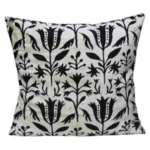 Black & White Silk Velvet Pillow Cover | Soft, Elegant, And Modern | Adds Timeless Style To Any Room | Ideal For Contemporary Spaces.