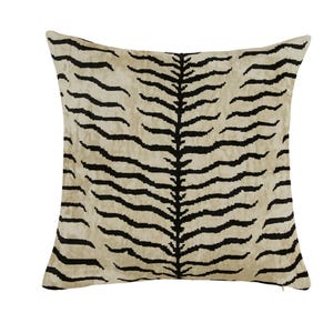 Black and White Silk and Velvet Pillow Cover | Luxuriously Soft | Chic and Elegant | Ideal for Contemporary Interiors
