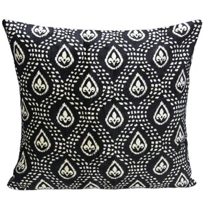 Black and White Silk and Velvet Pillow Cover | Incredibly Soft | Sleek and Stylish | Ideal for Contemporary Home Decor