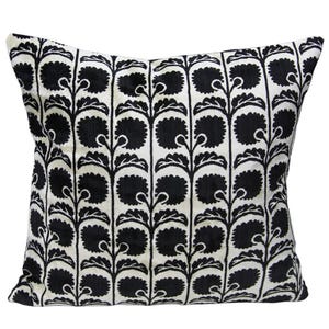 Black and White Silk and Velvet Pillow Cover | Incredibly Soft | Elegant and Contemporary | Ideal for Modern Home Decor