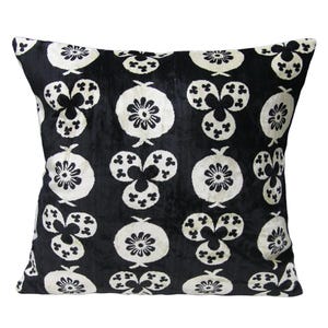 Black & White Silk Velvet Pillow Cover | Soft, Elegant, Modern | Adds Style To Any Room | Ideal For Contemporary Interiors.