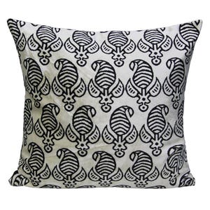 Black & White Silk Velvet Pillow Cover | Soft, Elegant, And Modern | Adding Style To Any Room | Perfect For Contemporary Decor