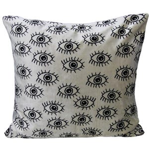 Black and White Silk and Velvet Pillow Cover | Ultra Soft | Modern and Elegant | Perfect for Contemporary Interiors