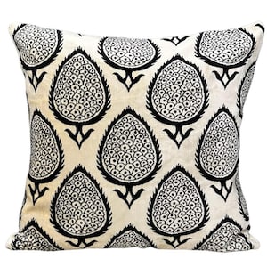 Black & White Silk Velvet Pillow Cover | Elegant, Soft, Stylish | Adds Luxury And Charm To Any Room | Ideal For Modern, Chic Spaces.