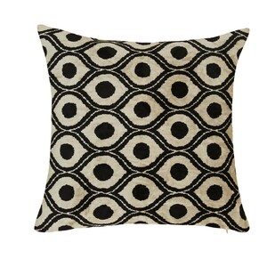 Silk And Velvet Pillow Cover In Black And White | Luxurious Softness | Chic Design | Stylish Accent | Perfect For Modern Interiors