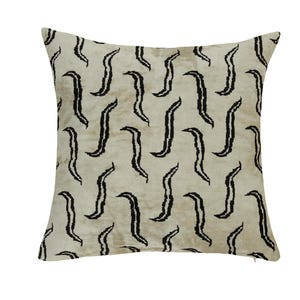 Black and White Silk and Velvet Pillow Cover | Luxuriously Soft | Elegant and Chic | Ideal for Contemporary Home Decor
