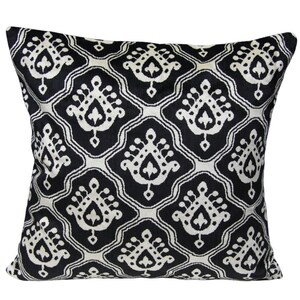 Black and White Silk and Velvet Pillow Cover | Ultra Soft | Chic and Modern | Perfect for Contemporary Home Interiors