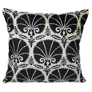 Black and White Silk and Velvet Pillow Cover | Luxuriously Soft | Elegant and Chic | Ideal for Contemporary Home Decor