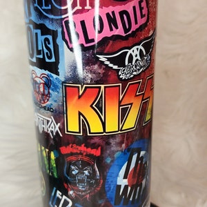 Muziek uit de jaren 80/90. 20oz metalen gesublimeerde beker. verschillende kunstenaars.