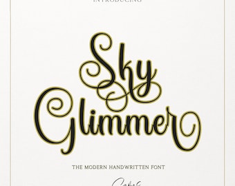 Sky Glimmer Font, SVG, Digital Font, Commercial Use, Handwritten, Feminine, Cricut Font, Script, Wedding, Font With Heart, Procreate, Canva,