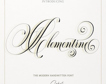 Clementine Script Font, elegant Font with Tails, beautiful Font, Wedding Font Cursive Font,birthday Font for Cricut, SVG Script Font canva