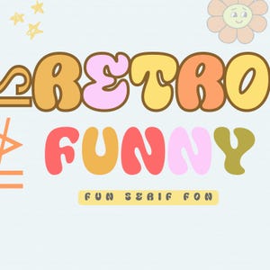 Retro Font - Handwritten Font, Cricut Fonts, Fonts for Crafters, Procreate Fonts, Fonts for Cricut, Bubbly Font, Cute Font,funny font,banner