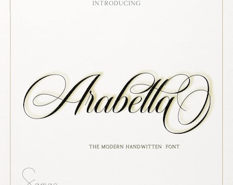 Arabella Script Font, elegant Font with Tails, beautiful Font, Wedding Font, Cursive Font,birthday Font for Cricut, SVG Script Font canva
