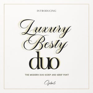 Duo  Wedding Font | Romantic Serif  Script Typeface for Invitations, Cards, Cursive Designs,  Arch & Birthday