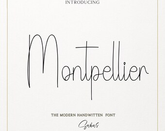 Montpellier Script Font, elegant Font with Tails, beautiful Font, Wedding Font, Cursive Font,birthday Font for Cricut, SVG Script Font