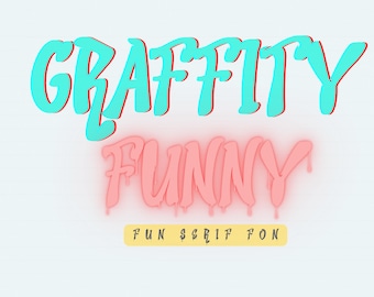 Graffiti Font Serif | Instant Download for Cricut and Silhouette | Cool Procreate and Canva Fonts | OTF, TTF, SVG,birthday,wedding,urban