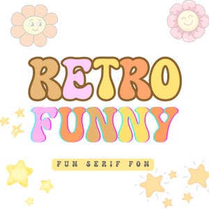 Retro Font - Handwritten Font, Cricut Fonts, Fonts for Crafters, Procreate Fonts, Fonts for Cricut, Bubbly Font, Cute Font,funny font,banner