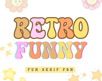 Retro Font - Handwritten Font, Cricut Fonts, Fonts for Crafters, Procreate Fonts, Fonts for Cricut, Bubbly Font, Cute Font,funny font,banner