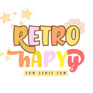 Retro Font - Handwritten Font, Cricut Fonts, Fonts for Crafters, Procreate Fonts, Fonts for Cricut, Bubbly Font, Cute Font,funny font,banner