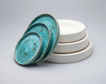 Slipcasting plaster mold for small, medium, large plate, Plate NG 003 Set of 3