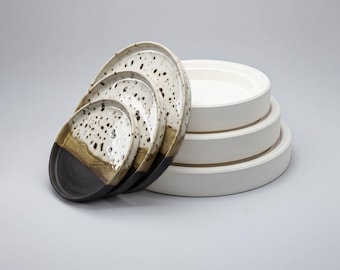 Slipcasting plaster mold for small, medium, large plate, Plate NG 003 Set of 3