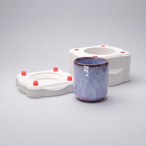 Slipcasting plaster mold for ceramic form Gipsform for Handleless mug cup CR  028
