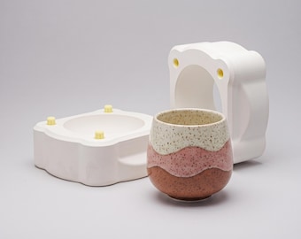 Slip Casting Plaster Mold for Large Coffee Mug Ceramic Slipcasting Pottery Studio Supply Mug-V-191-L