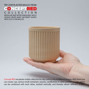 Slipcasting mold Mug plaster mold for slipcasting Handleless Cup Plaster Mold for Slip Casting, Casting Mold, Ceramic Mold CR 029