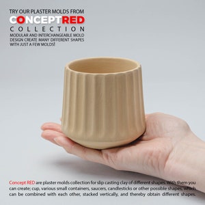 Slipcasting mold Mug plaster mold for slipcasting Handleless Cup Plaster Mold for Slip Casting, Casting Mold, Ceramic Mold CR 054