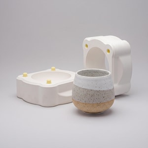 Slip Casting Plaster Mold for medium Coffee Mug Ceramic Slipcasting Pottery Studio Supply Mug-V-191-M