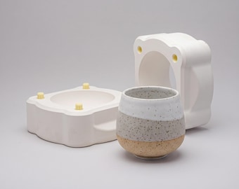 Slip Casting Plaster Mold for medium Coffee Mug Ceramic Slipcasting Pottery Studio Supply Mug-V-191-M