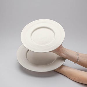 Ceramic Plate Slip Casting Plaster Mold Dinner 2 Size Dessert Restaurant Pottery Molds Plate-V-051